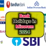 List of Bank Holidays in Mizoram 2024